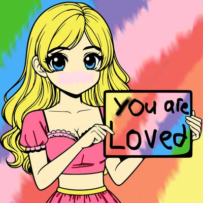 realistic pretty girl holding blank sign