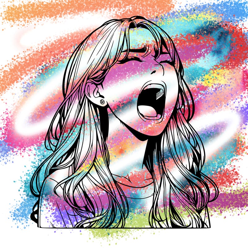 screaming realistic, girl