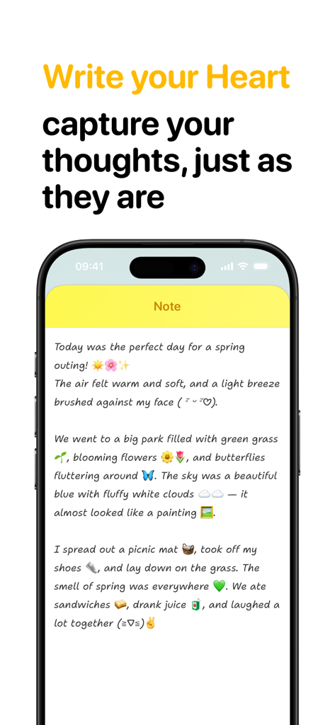 Ben Journal Digital Diary - Interfaz de la aplicación Ben Journal que muestra una entrada de diario digital con escritura estética y emojis