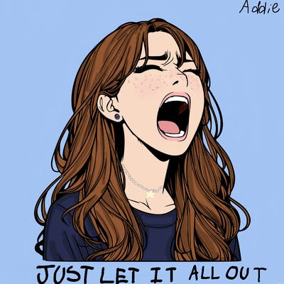 screaming realistic, girl