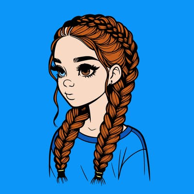 realistic girl with braids