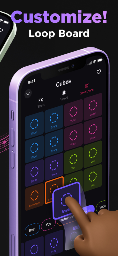 LooPad - Music & Beat Maker - LooPad app interface displaying the colorful Loop Board for beat making on an iPhone