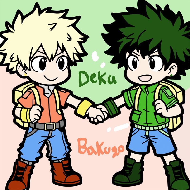 bakugou and deku holding hands