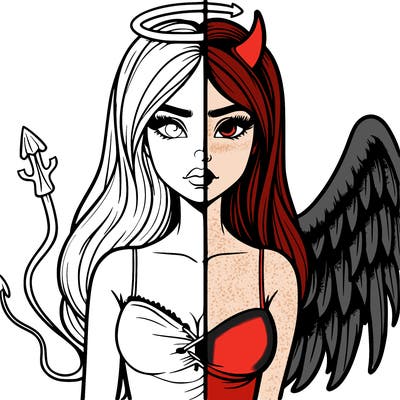 devil vs angel realistic girl
