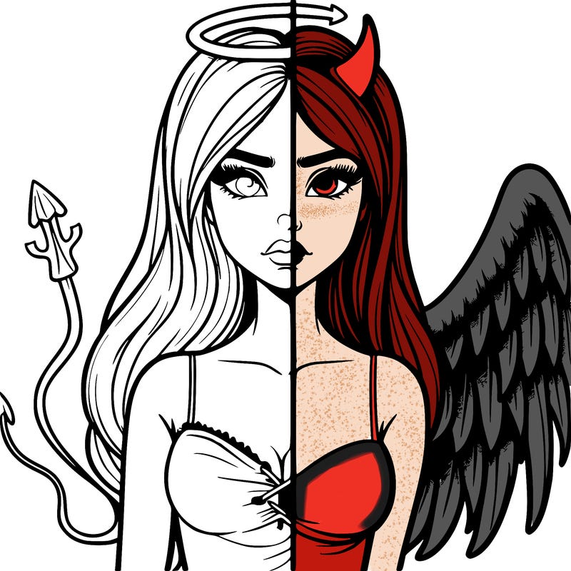 devil vs angel realistic girl