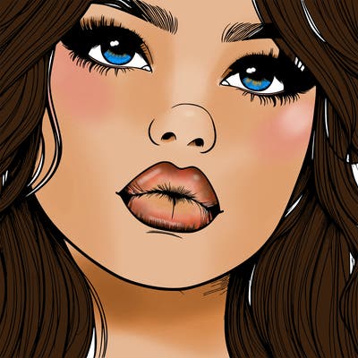 really realistic girl with lips