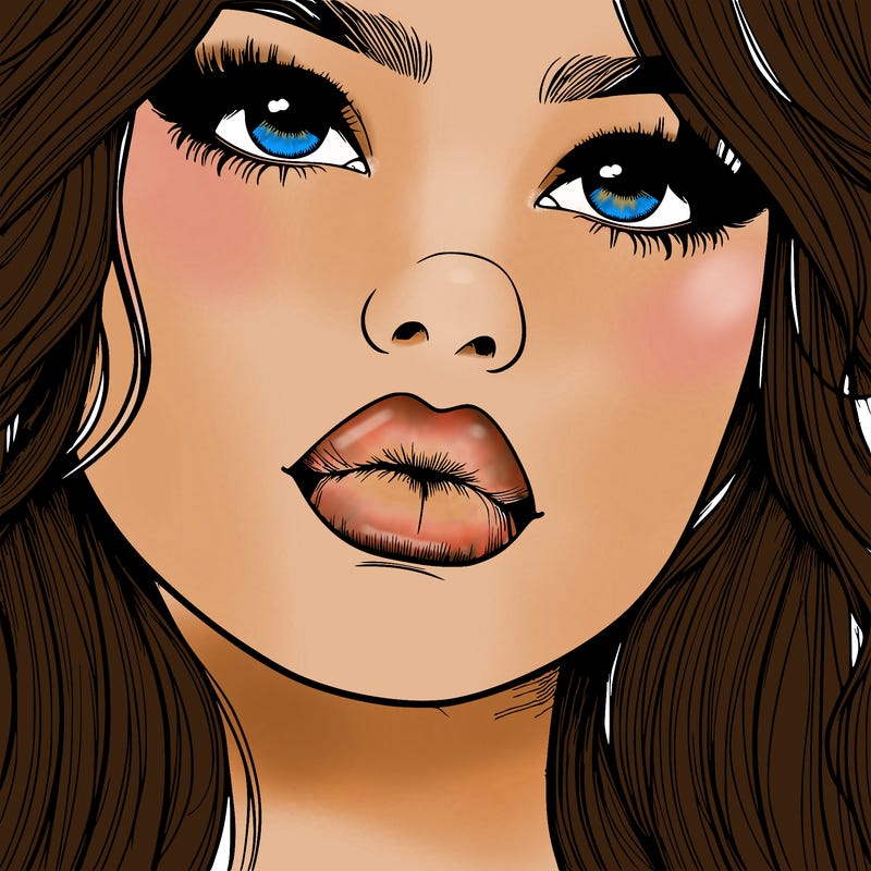 really realistic girl with lips