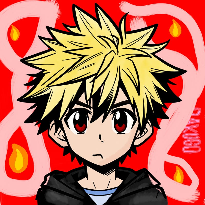 manga boy with spiky hair