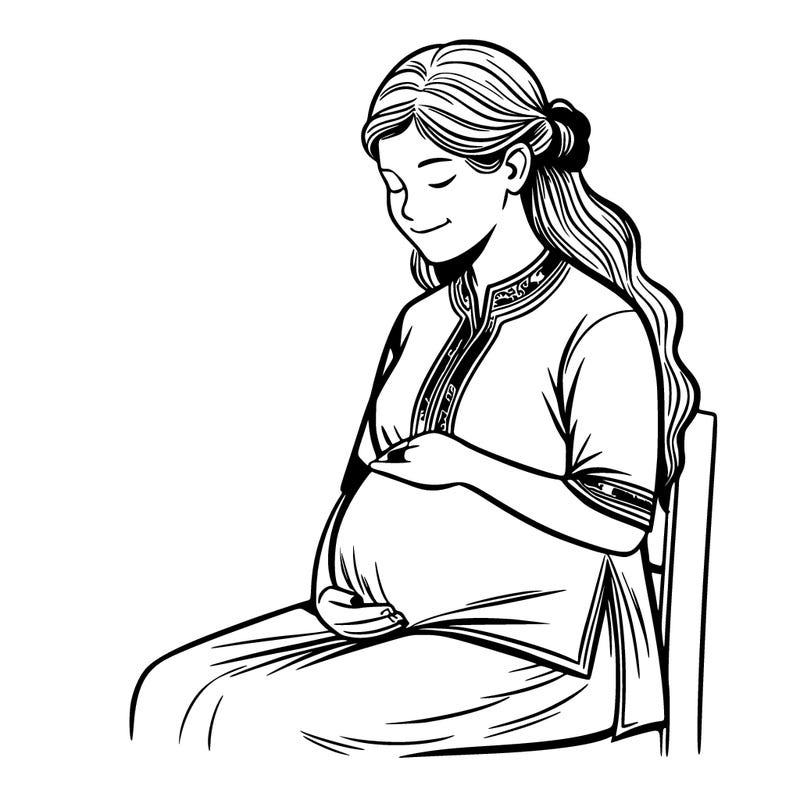 realistic pregnant woman