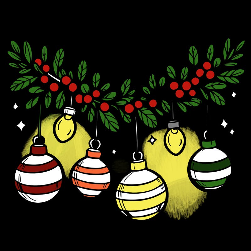 christmas garland with big bulbs