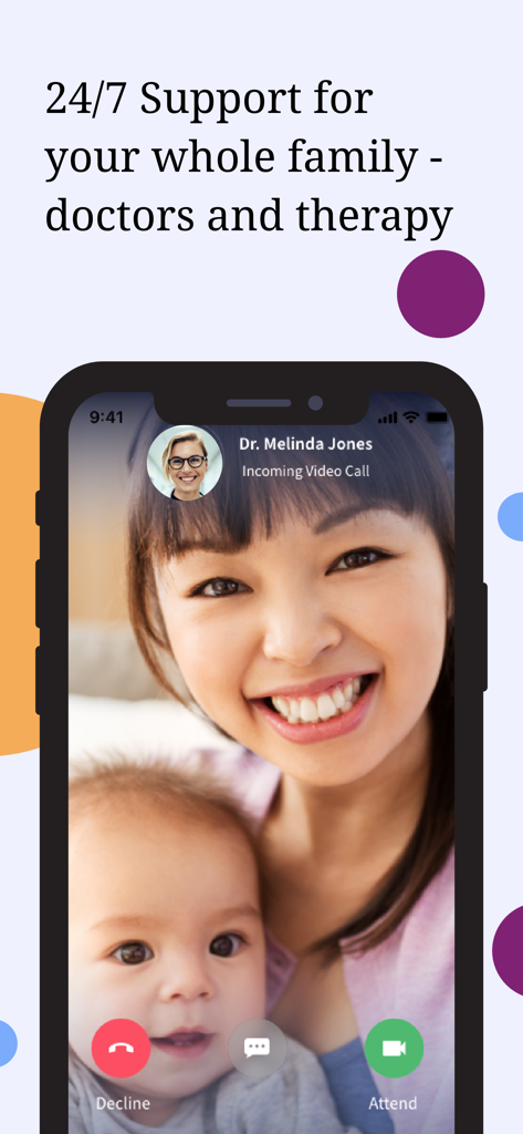 YourDoctors - Online Doctor - Mother and baby on a 24/7 telehealth video call with a doctor