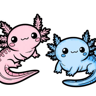 cute axolotls