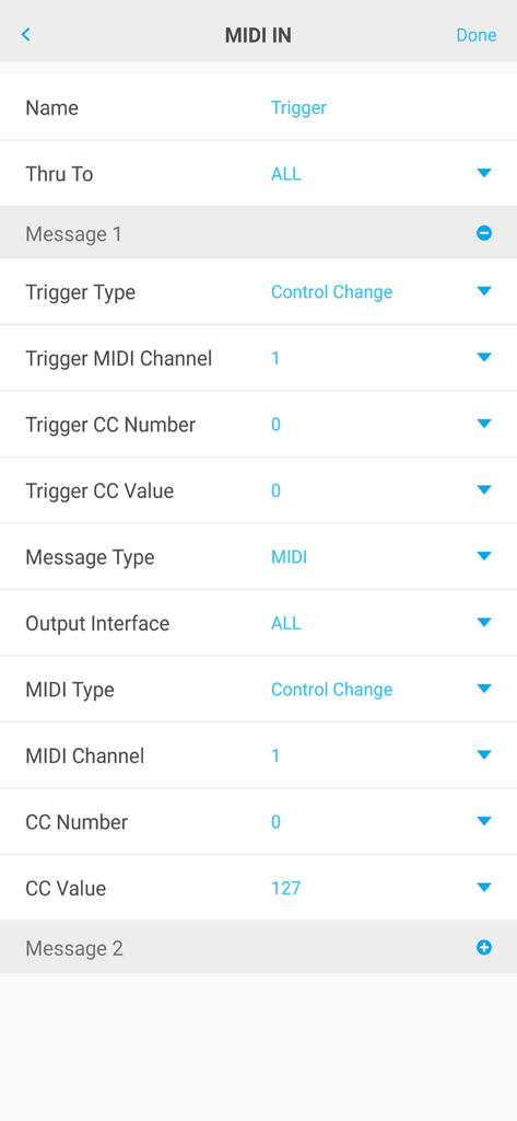 AIRSTEP - Interface detalhada de configuração MIDI para o controlador inteligente AIRSTEP