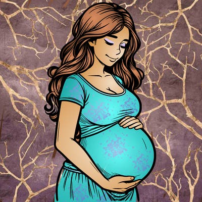 woman heavily pregnant realistic