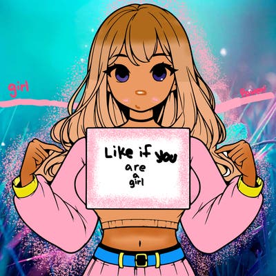 girl holding a blank sign in a long sleeve crop top