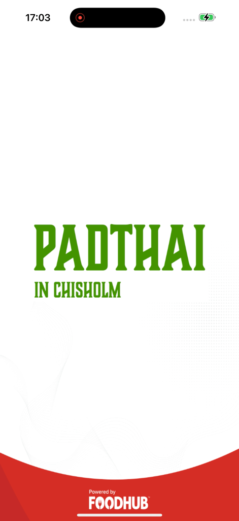 Splash screen for the Padthai In Chisholm mobile food ordering app