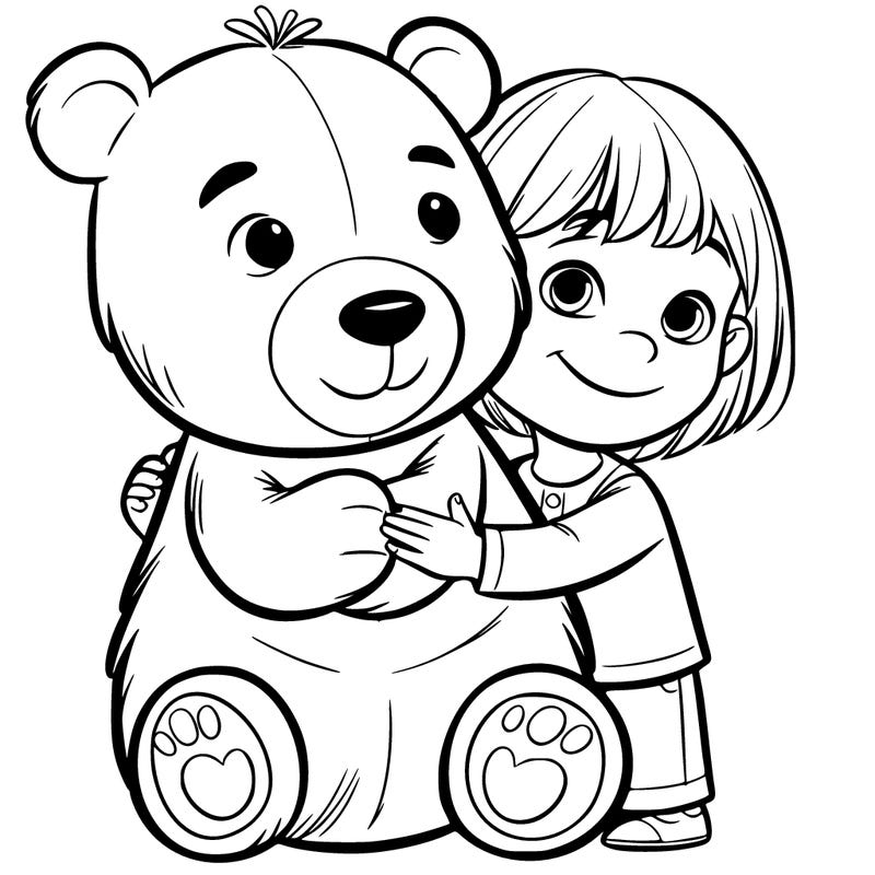 young girl holding large baby bear