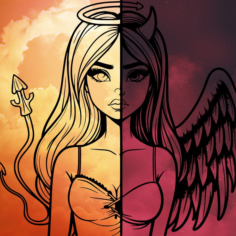 devil vs angel realistic girl