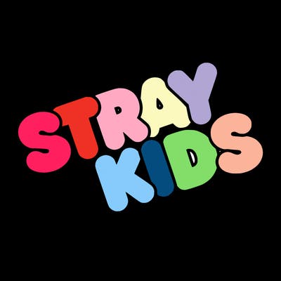 bubble letters saying stray kids
