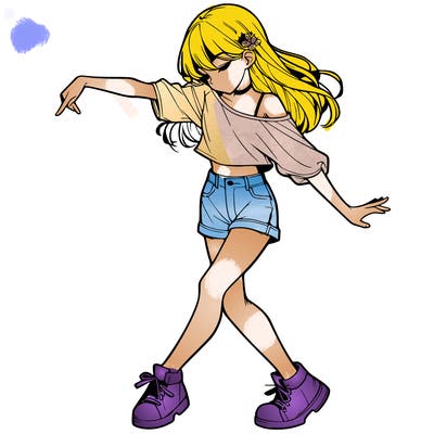 realistic girl danceing