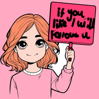 realistic girl holding up a sign