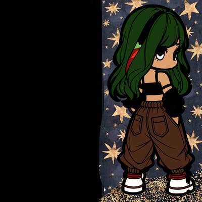 girl in crop top and baggy pants