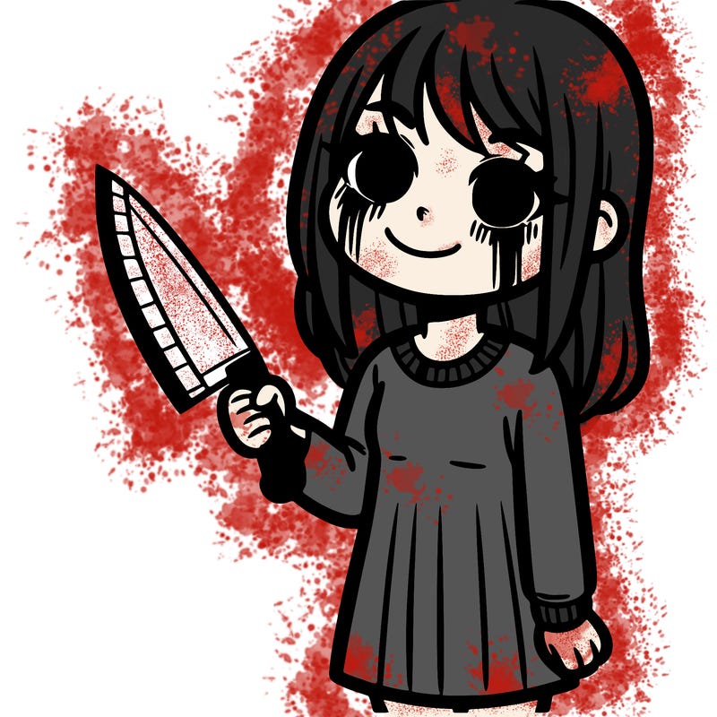 psychopath girl with knife