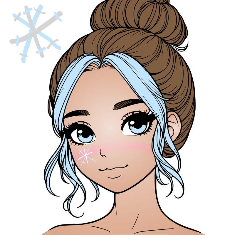 realistic pretty girl with hair in bun