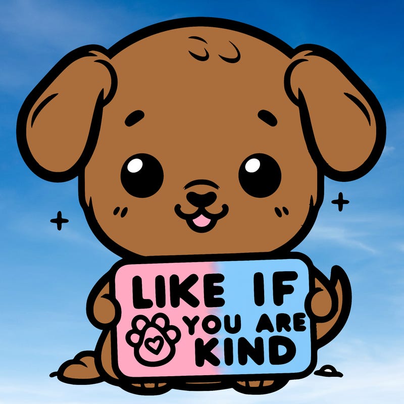 make a sign that says like if you are kind with a cute little dog