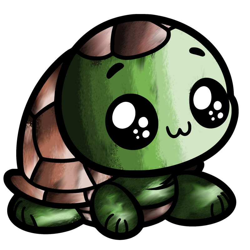 cute little animated turtle