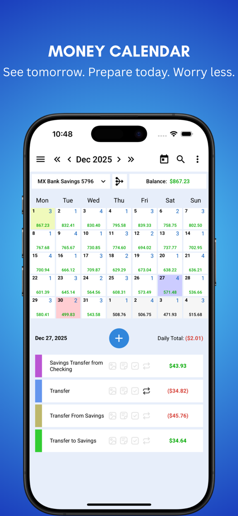 Money Calendar Planner | Stop guessing and see your future balance