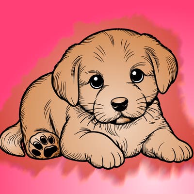 a cute realistic puppy