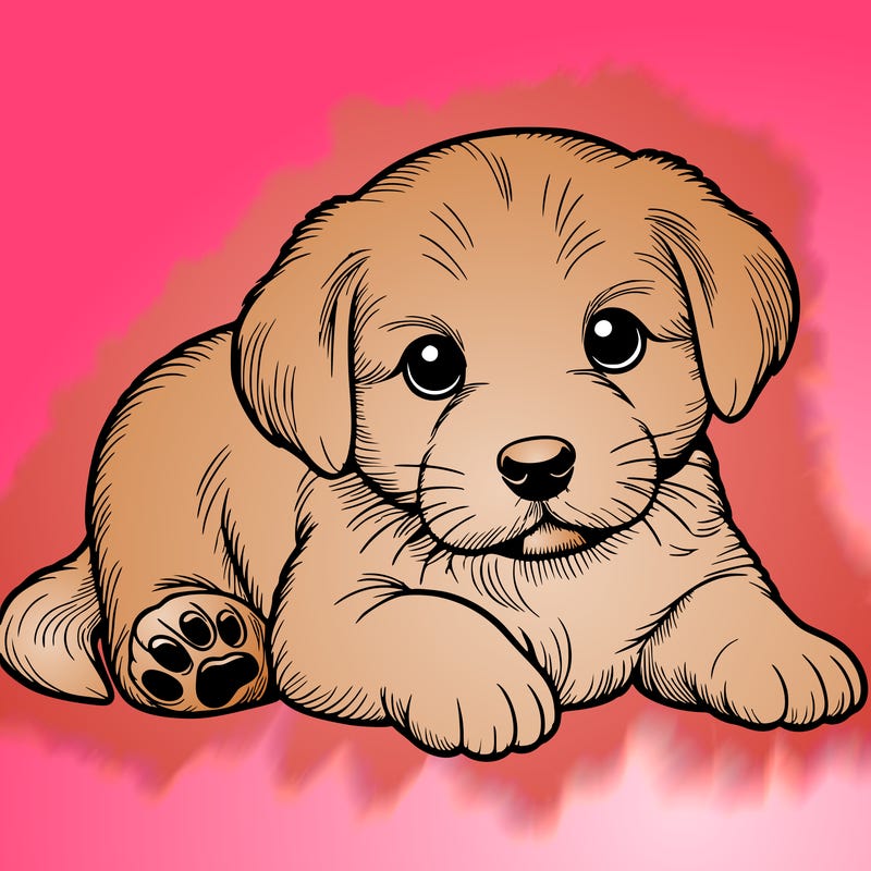 a cute realistic puppy