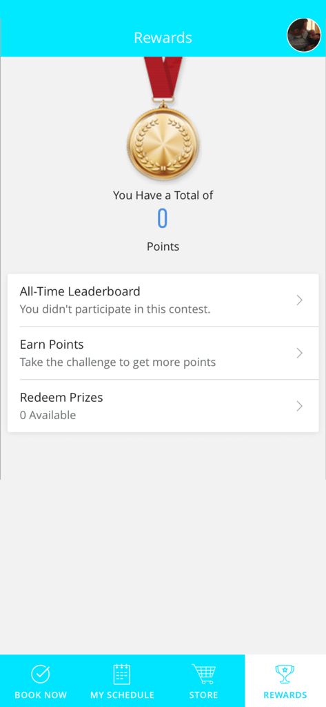 Crescendo Music Studios - Crescendo Music Studios app rewards screen displaying point balance and leaderboard options