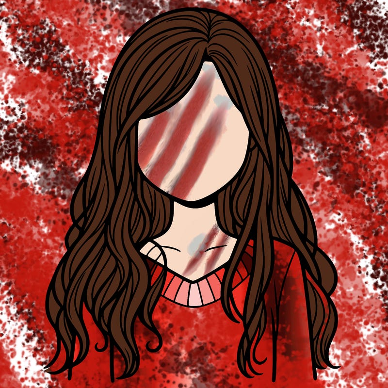 girl with hair but no face