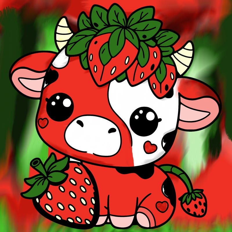 cute strawberry cow