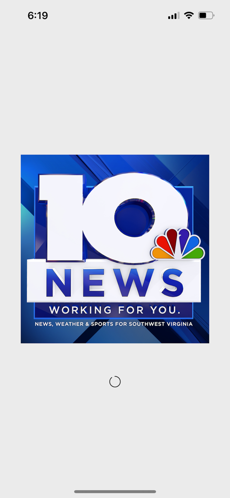 WSLS 10 News - Roanoke - WSLS 10 News Roanoke app splash screen featuring the news team logo and loading icon