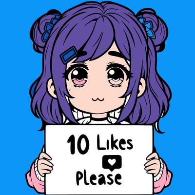 a girl with a sign saying 10 likes please
