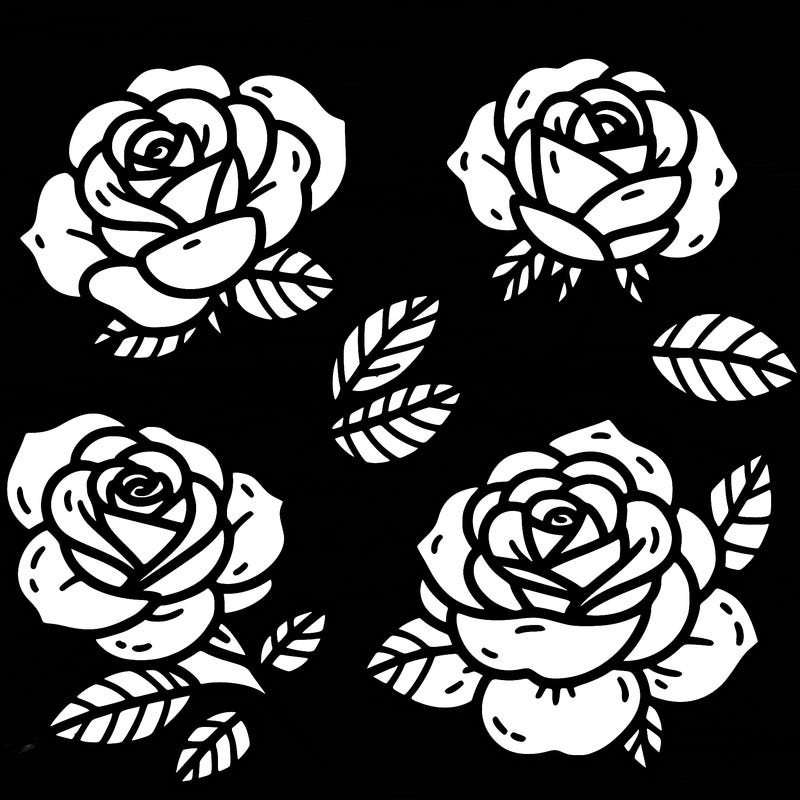 cute four pieces roses