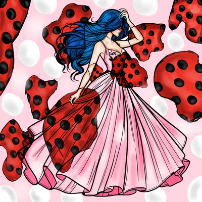 realistic woman with dress flowing in the wind