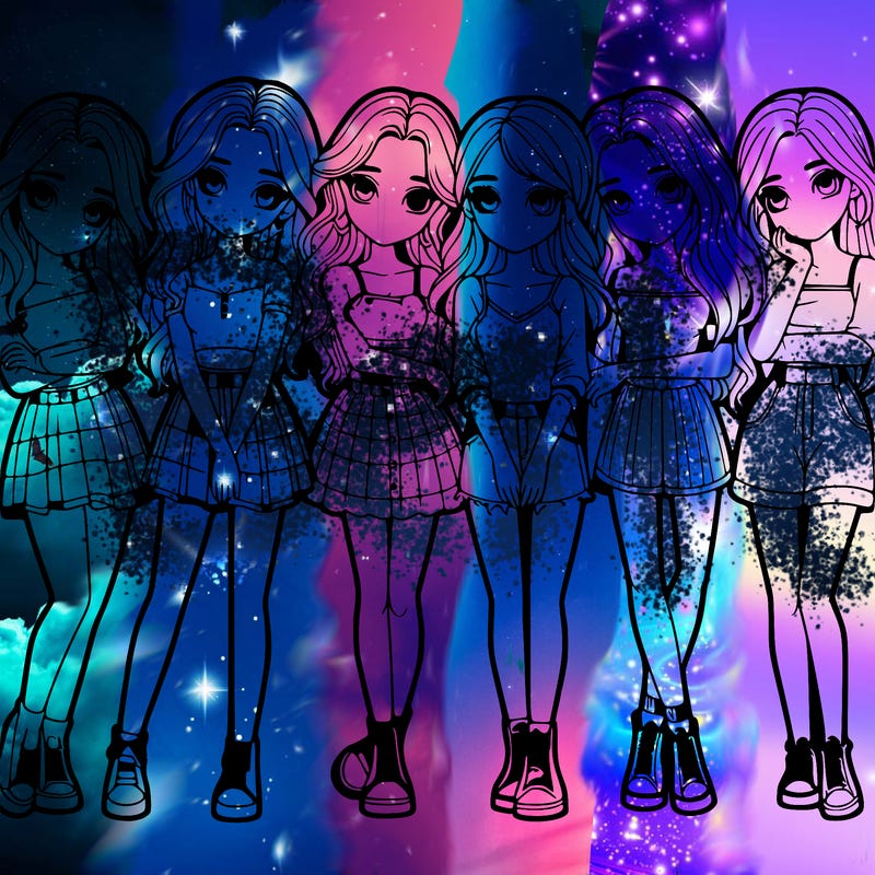 a group of girls realistic