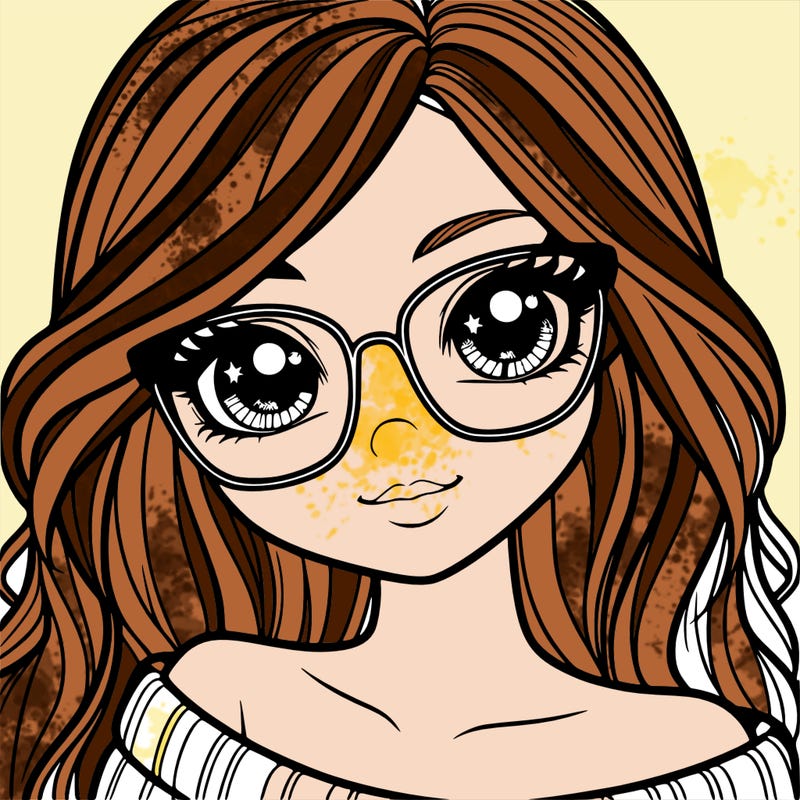 girl with beautiful eyes, hair, and glasses