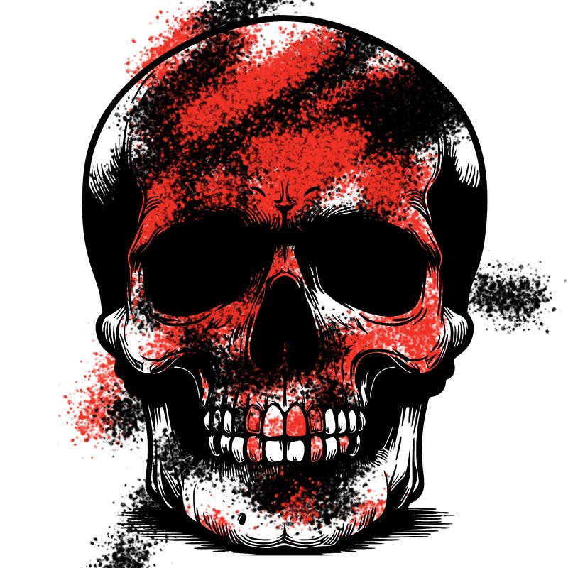 creepy realistic skull