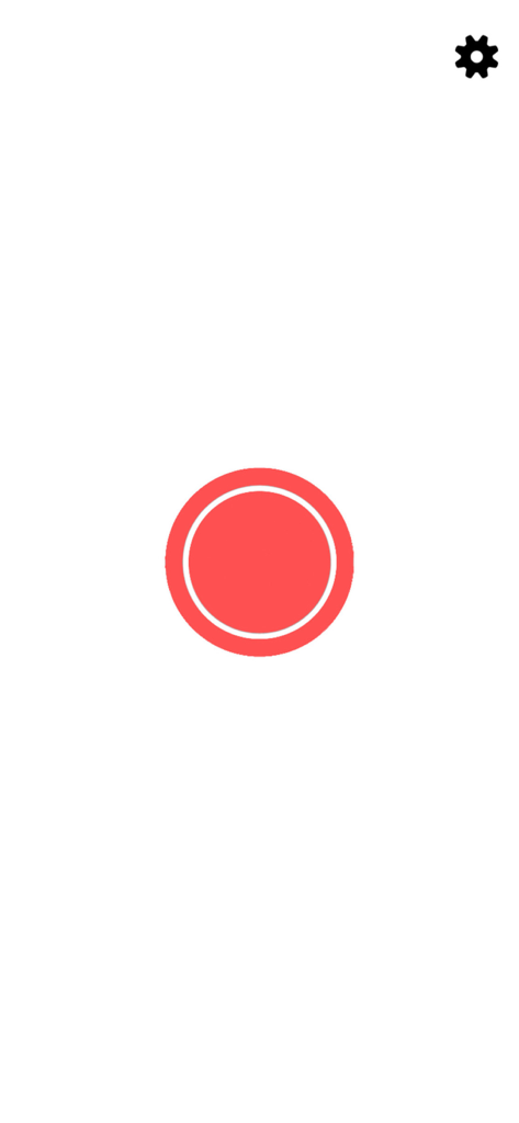 toOne - Heads or Tails - Minimalist interface of the toOne coin toss app featuring a red circle button on a white background