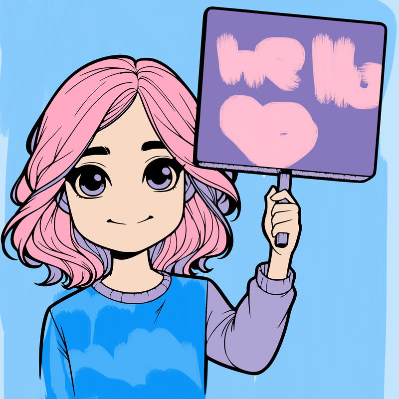 realistic girl holding up a sign