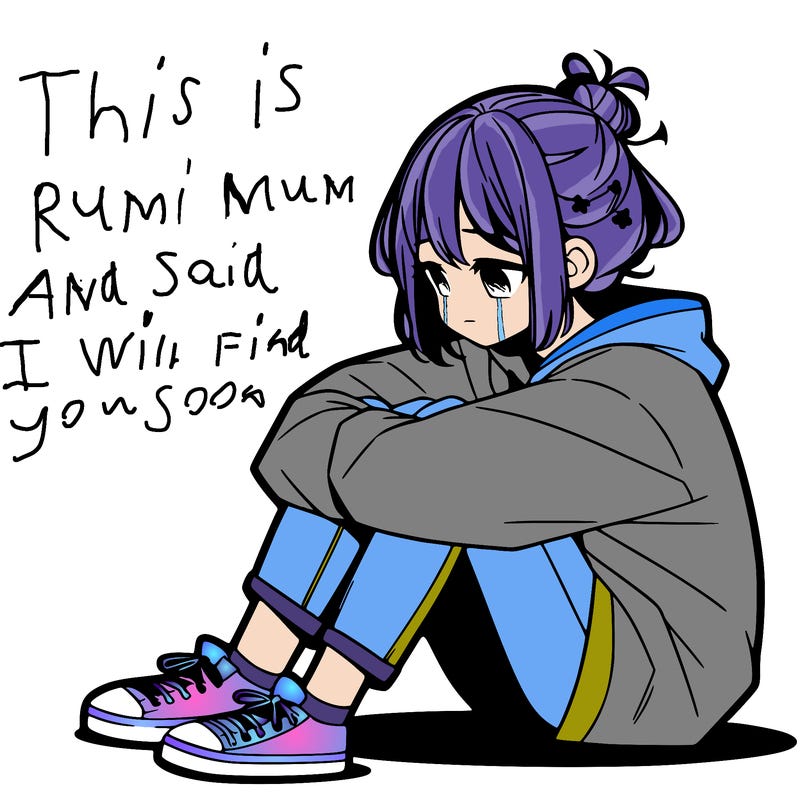 sad anime girl sitting alone