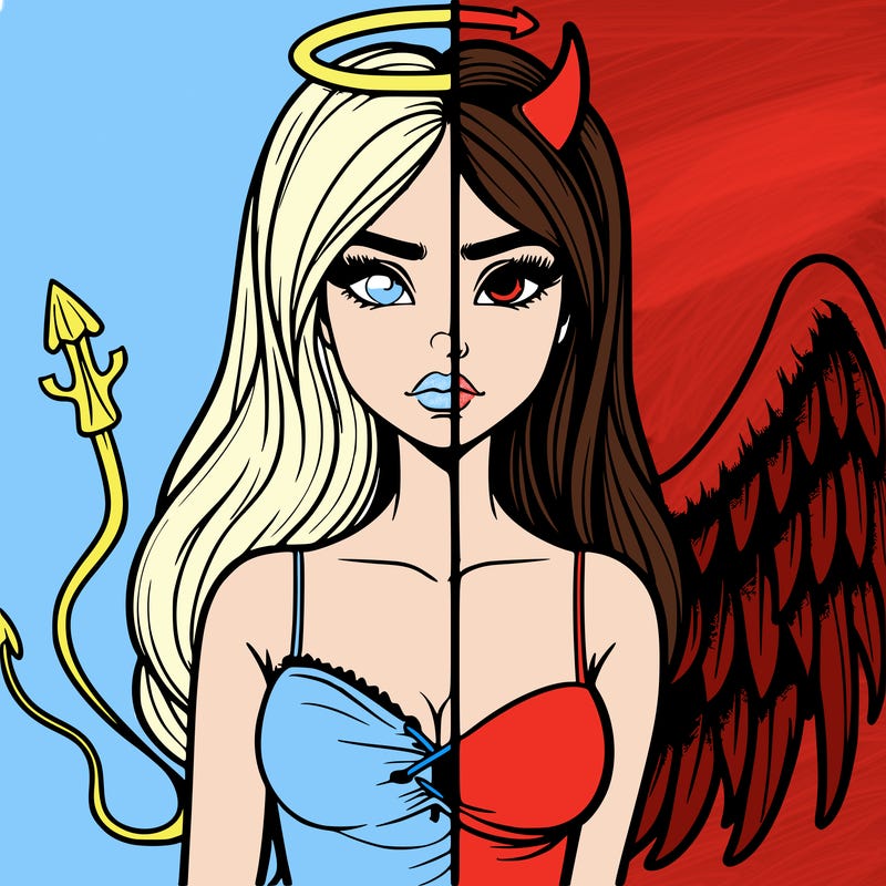 devil vs angel realistic girl