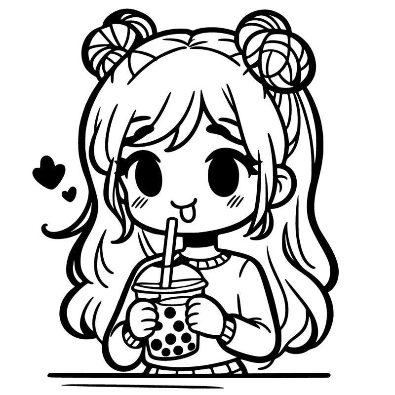 girl drinking boba