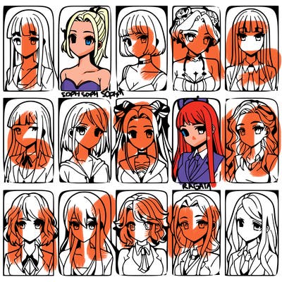 girls that look diffrent anime