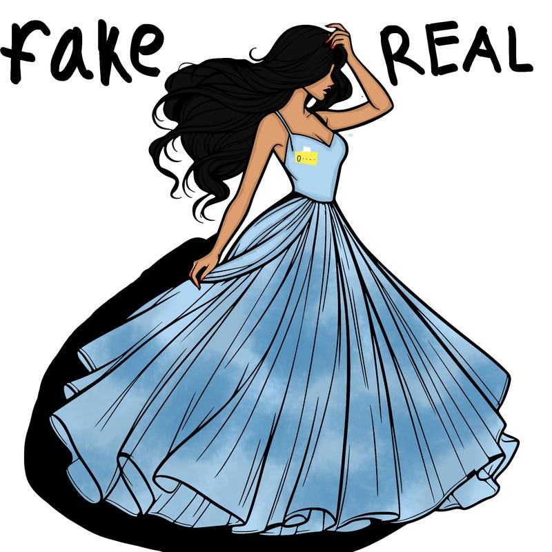 realistic woman with dress flowing in the wind